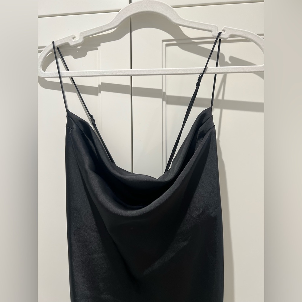 Banana Republic Black Satin Cowl-Neck Maxi Dress - Picture 3 of 6